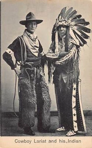 J73/Indianer Postkarte c1910 Cowboy Lariat Deutschland 242 - Bild 1 von 4