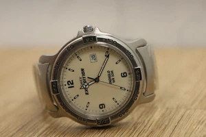 Vintage Herren Timex Expedition Indiglo Kalender Uhr Stahl Neu Batt 7,75" - Bild 1 von 6