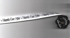 Paper Studio HAPPILY EVER AFTER 5/8" White Satin Ribbon 6 ft Spool scrapbooking - Picture 1 of 1