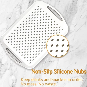 X-Large Rectangular Anti-Slip Food Serving Trays with Handles 3 Pcs 17.7"X12.5" - Picture 1 of 12