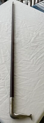 Antiguo bastón francés Dandy metal plata pierna mujer madera 36’ Foto 1 de 4