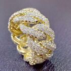 3Ct Lab Created Diamond Round Cut Mens Engagement Ring 14K Yellow Gold Plated