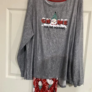 Women NWT Gnome For The Holidays Christmas Pajama pant Set size XL soft 16 18 - Picture 1 of 8