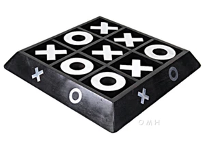 Tic-Tac-Toe Wooden and Aluminum Game Decor Piece - Picture 1 of 1