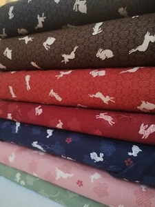 Tela tradicional japonesa de kimono de algodón conejo de Sevenberry 112 cm de ancho - Imagen 1 de 84