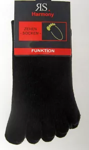 1 Par Mujer Calcetines de Dedo Con Algodón Ideale Fußhygiene Negro Talla 36 A 46 - Imagen 1 de 2