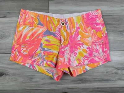 Pantalones Cortos Lilly Pulitzer Floral Rosa Kerrie Algodón Tropical Salpicaduras de Sol Talla 4 Foto 1 de 4