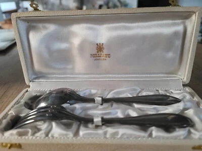 Couverts de Baptême - Métal Argenté - Poinçons - Cadeau - Coffret - Monogramme - - Photo 1/4