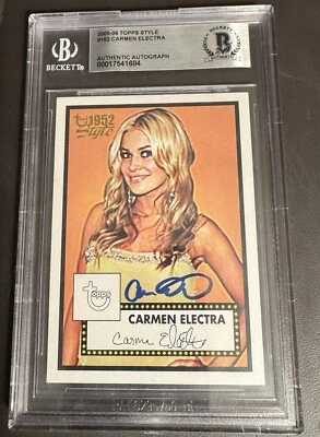 CARMEN ELECTRA Autographed Signed AUTO 2005-06 Topps 1952 Style Beckett BAS - Image 1 of 2
