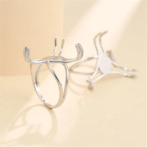 925 Silver Ring Setting for 20-24mm Round Cabochons or Irregular Cabochons - Picture 1 of 4