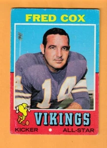Fred Cox Minnesota Vikings 1971 Topps #96 Pittsburgh Panthers Creased - Picture 1 of 2