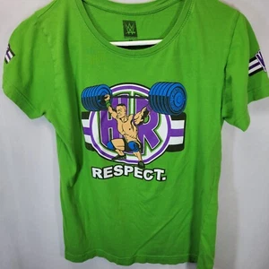 John Cena WWE Respect Earn It T-Shirt Bright Green Size M Wrestling Smackdowns - Picture 1 of 10