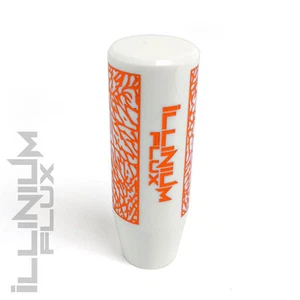 ILLINIUM FLUX ORANGE PAINTED WHITE ELEPHANT DRIFT MANUAL SHIFT KNOB 12X1.25 S15 - Picture 1 of 1