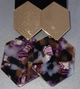 Gold Button Earrings - Picture 1 of 2