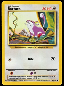Pokemon TCG - Base Set - Rattata - 61/102 - Common - Regular LP/NM - Picture 1 of 2