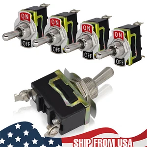 5X interruptor de desplazamiento de palanca de alta resistencia 20A 125V 15A 250V SPST 2 terminales ENCENDIDO APAGADO coche - Imagen 1 de 6