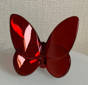 Baccarat Butterfly Crystal -  Ruby Red Papillon Used French Good condition F/S - Picture 1 of 7