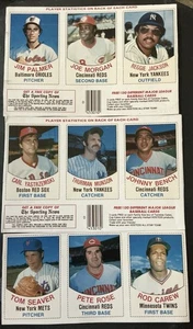1977 HOSTESS 9 UNCUT MLB CARDS, PETE ROSE, ROD CAREW, JOHNNY BENCH ++ #1 - #9 - Bild 1 von 3