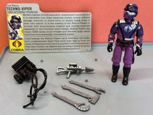 1987 Vintage Hasbro Gijoe Cobra Techno Viper Figure Mint Complete & File Card - Imagen 1 de 11