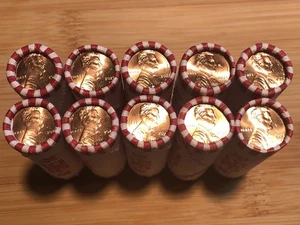 10…2025 D Lincoln Penny Rolls BU From Sealed Box…All Rolls Heads On Every End !! - Picture 1 of 7