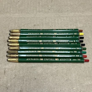 9 anciens crayons de dessin Faber-Castell Locktite 3H HB 4H F - Photo 1/23