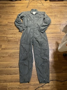 Vtg Propper CWU-27/P Flight Suit Coveralls Mens 44 Regular Sage Green Aramid FR - Picture 1 of 16