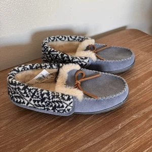 Clarks Mujer Talla 9M Interior/Exterior Gamuza Suéter-Cuero Zapatilla Mocasines - Imagen 1 de 9