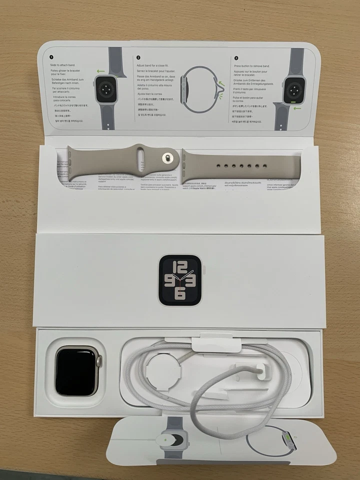 Apple Watch SE 2.Gen 40mm GPS Alu Starlight Sportarmband S/M Neuwertig OVP - Bild 1 von 4
