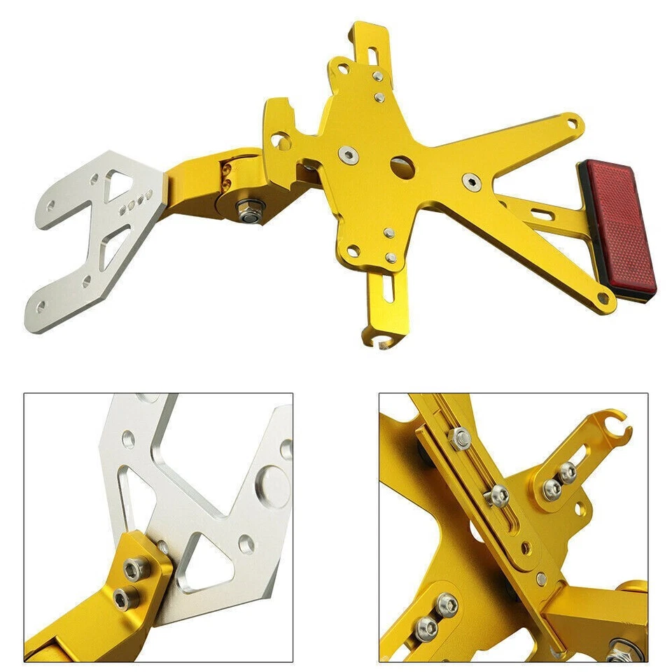 Soporte de placa de número eliminador de guardabarros trasero ordenado para Yamaha YZF R6 2006-12 dorado Foto 1 de 4