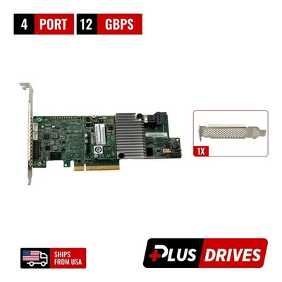 LSI 9361-4i 12Gbps MegaRAID 4 Port PCIe 3.0 x8 SAS 3 Raid Controller High Low - Image 1 of 4