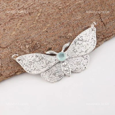 Halloween Affare Acqua Calcedonio Gemma 925 Argento Sterling Boho Ciondolo Gioie - Immagine 1 di 4