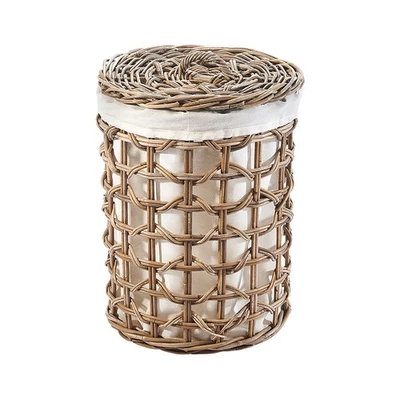 Wäschebehälter Wäschekorb - PLAIT - Kubu Grau mit Deckel und Textilfutter klein - Bild 1 von 4