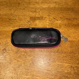 Mary Kay Signature Black Lip Stick Case with Mirror Zipper Closure Vintage - Picture 1 of 13