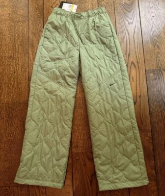 Nike Sportswear Women's Quilted High-Waisted Open-Hem Pants SzXS  NEW FB8722-386 - Image 1 of 2