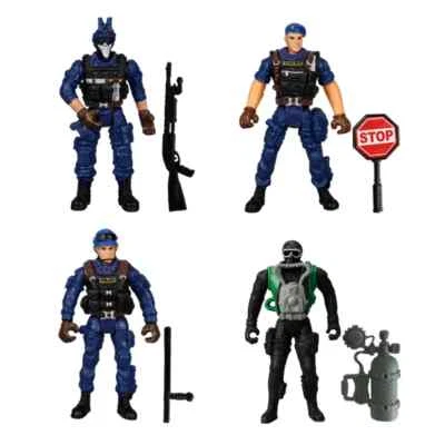 4x Figuras de Acción 1:18 Ejército Policía Hombres Soldado Militar Bombero Bomberos Juguete Foto 1 de 4