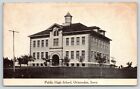 Ocheyedan Iowa~Public High School Surrounded by Young Trees~ME Brown~c1912 B&W