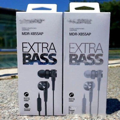 -SONY- Bass Booster In-Ear Headphones In-line Remote Mic For SONY MDR-XB55AP - 2 Colors