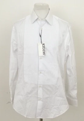 Camisa babera de vestir para hombre Jaeger talla 16" cuello blanca regular doble puño nueva F1 Foto 1 de 4