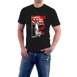 Workers of the World Unite T-shirt Socialist Class War Politics Tee by Sillytees - Picture 1 of 10