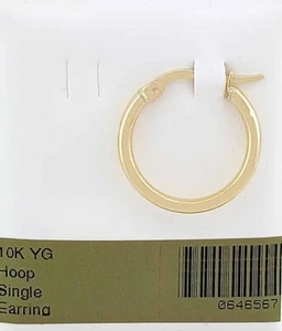 HOOP Single EARRING 10K YELLOW GOLD - New With Tag - Picture 1 of 3