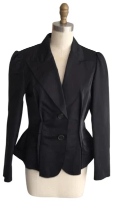 Blazer Lanvin negro de tafetán de seda Foto 1 de 4