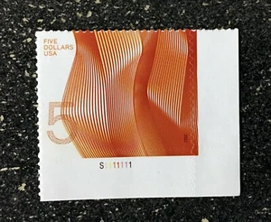 2012USA #4719 $5.00 Waves of Color - Orange - Plate Number Single mint - Picture 1 of 2