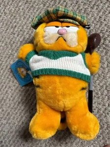Peluche peluche 9" Dakin 1981 VINTAGE GARFIELD AS GOLFER 1981 - Foto 1 di 15