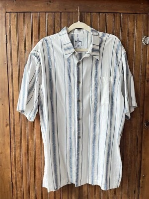 Guy Harvey Shirt Men XL Short Sleeve Button Up White Blue Fishing Beach Afico - Image 1 of 4