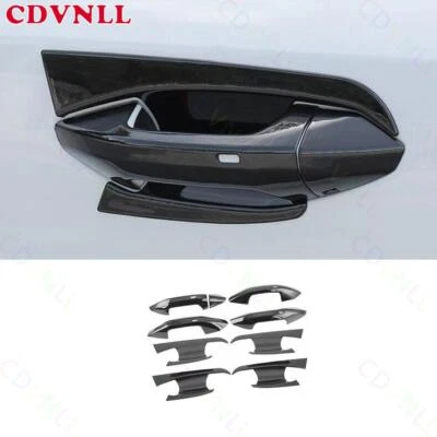 Para Audi A3 S3 RS3 2022-2023 Preto Brilhante Maçaneta Lateral Porta Tigela Moldura Tampa 9PCS - Imagem 1 de 4