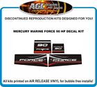 Mercury Marine FORCE 90 hp Reproduction Decal Set  90 's