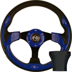 GTW E-Z-GO Blue Rally Steering Wheel Black Adaptor Kit (Fits 1994.5-Up) - Imagen 1 de 1