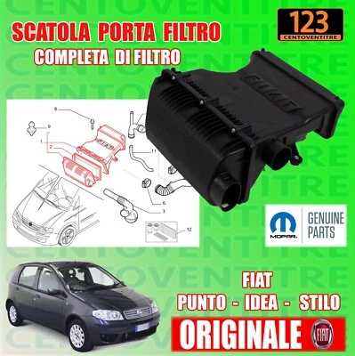 SCATOLA COMPLETA FILTRO ARIA  IDEA STILO PUNTO 1.2 1.4 - ORIGINALE FIAT 55186451 - Immagine 1 di 4
