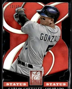 2014 Panini Elite #16 Carlos Gonzalez Status Red Die Cut /25 - Picture 1 of 2