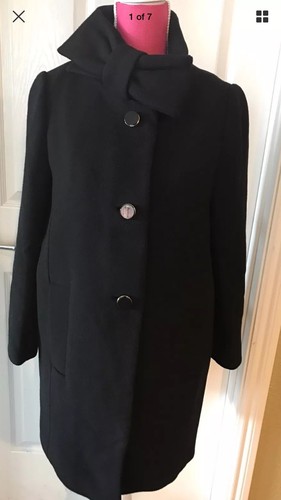 Cappotto di lana Kate Spade New York nuovo con etichette collo fiocco taglia 6.